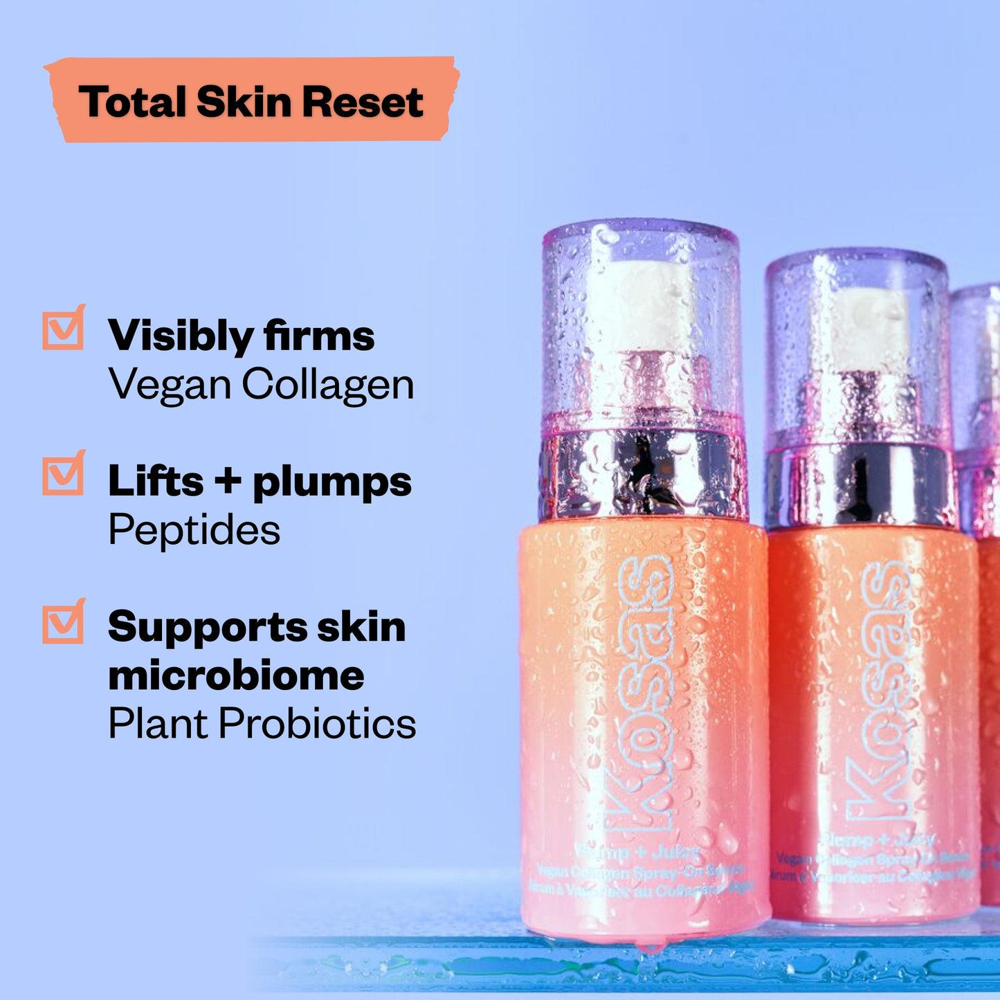 Plump + Juicy Vegan Collagen Spray-On Serum - Total Skin Reset