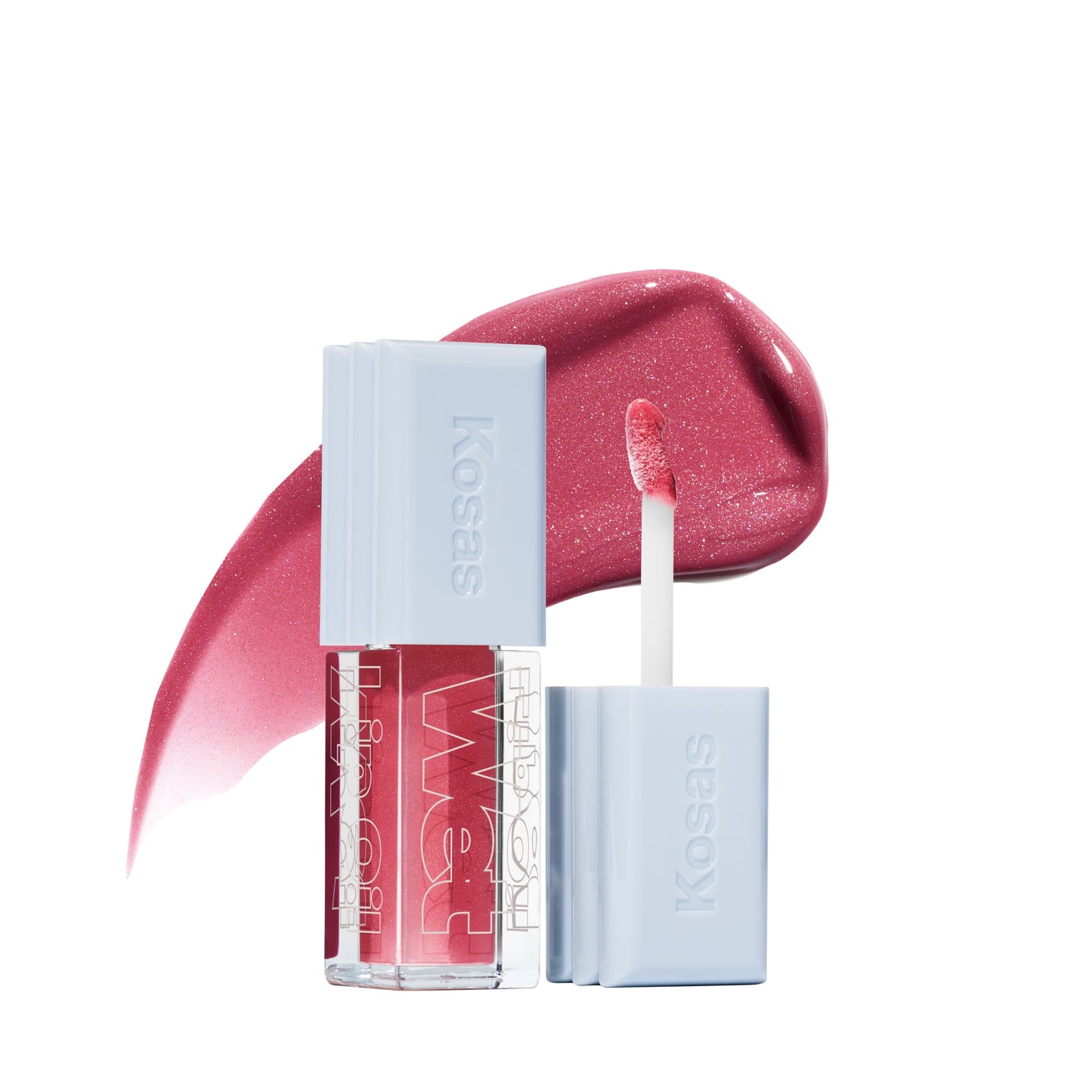 wet lip oil in malibu with background swatch