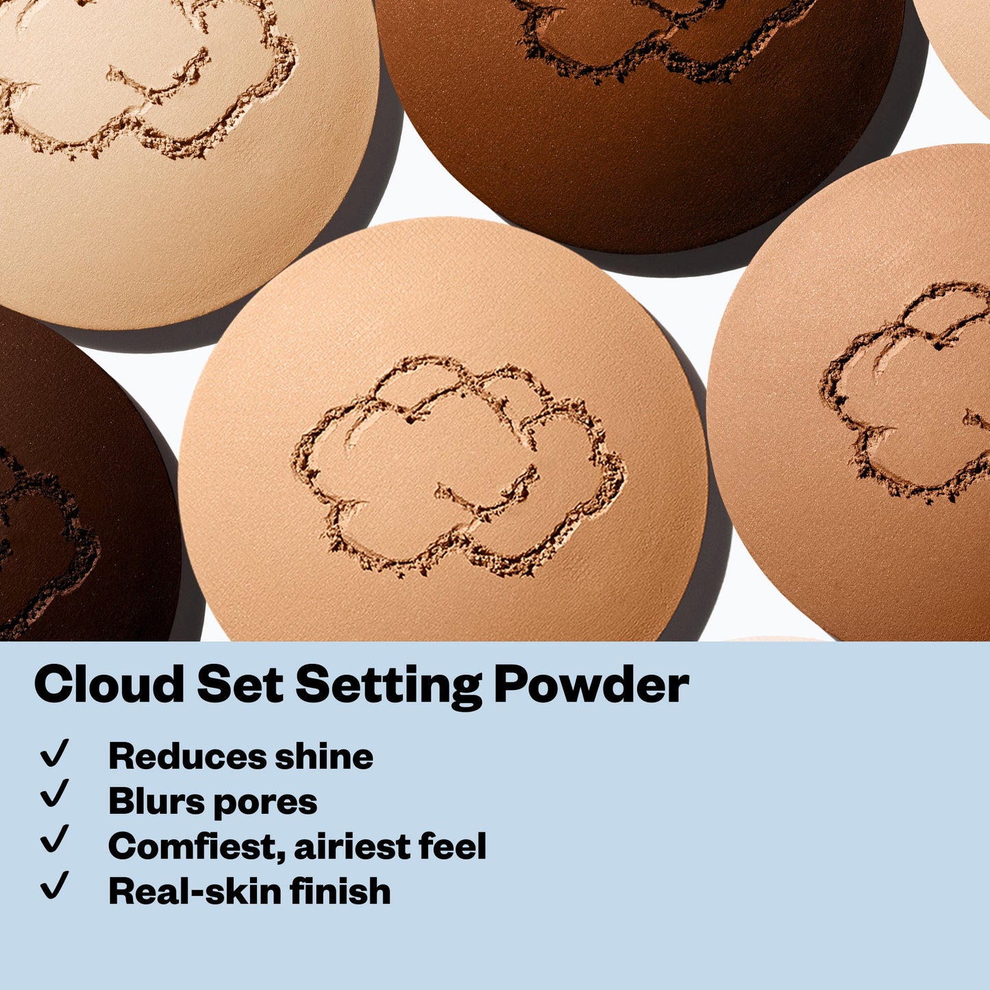 cloud set setting powder in multiple shades